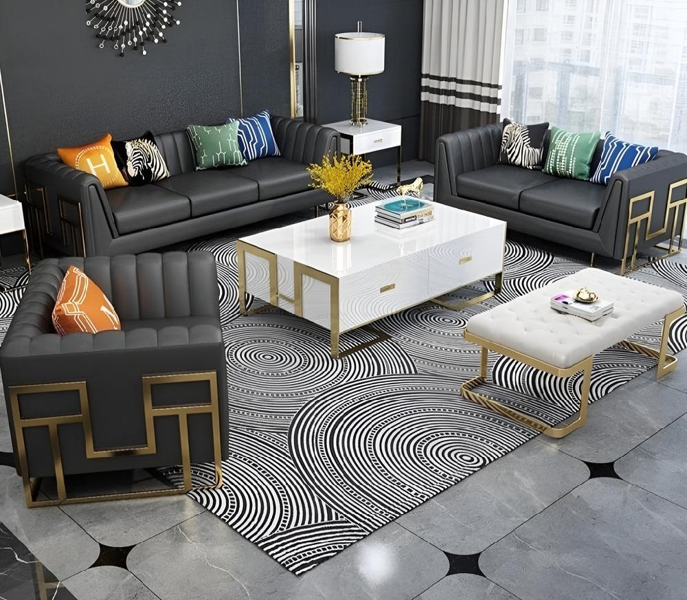 lixra Luxurious Mexican Leather Sofa Set