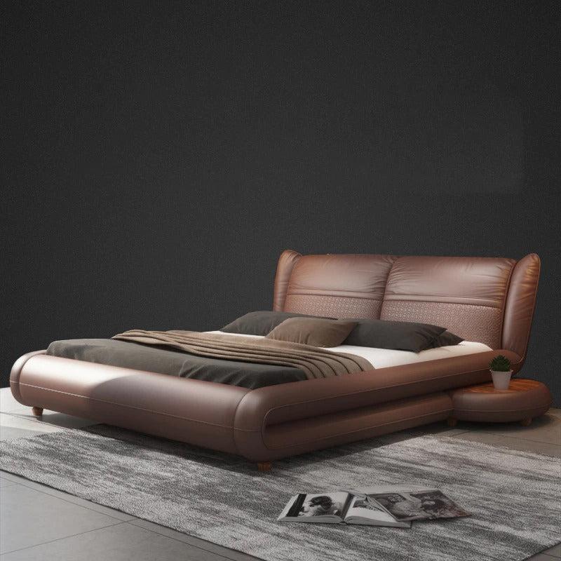 Lixra Luxurious Modern Solid Wooden Leather Bed