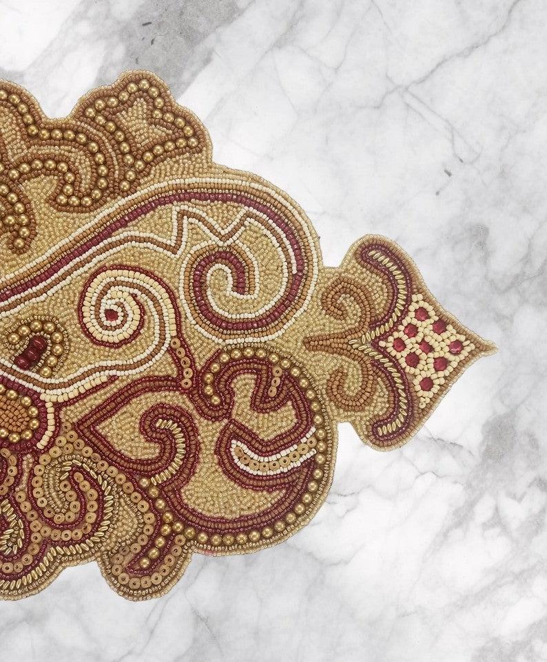 Lixra Luxurious Ornate Design Beaded Table Runner