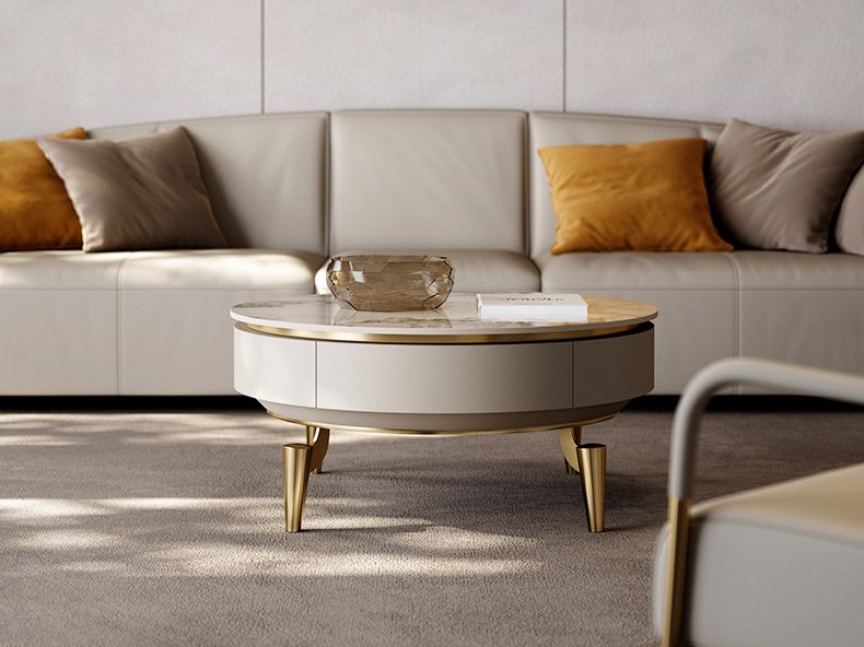 Lixra Luxurious Round Marble Coffee Table