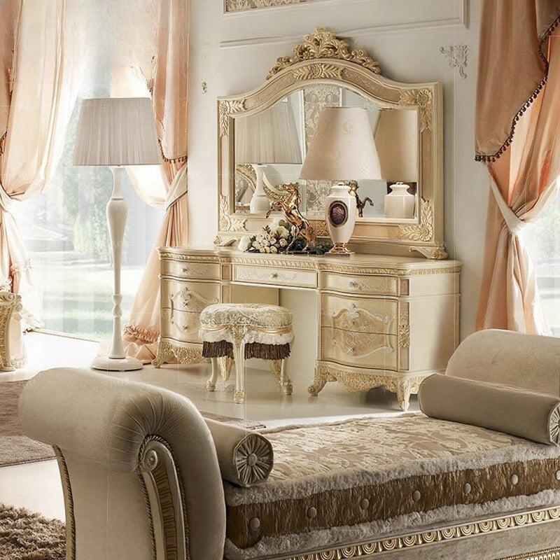 Lixra Luxurious Solid Wood European Dressing Table