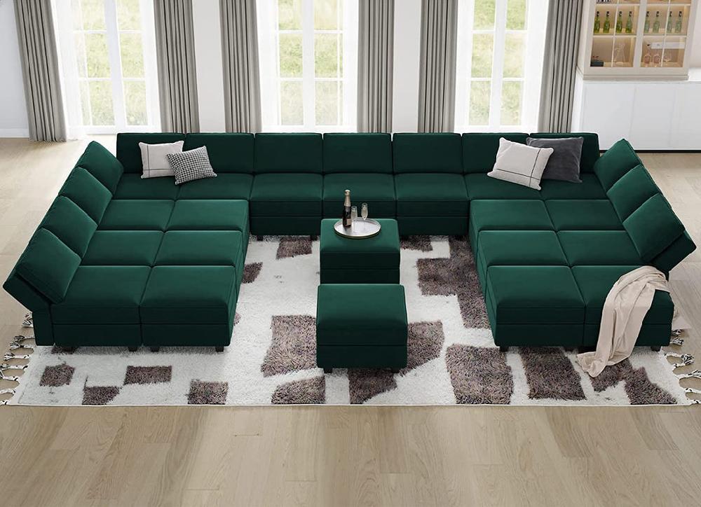 Lixra Luxurious Velvet Fabric Sectional Sofa