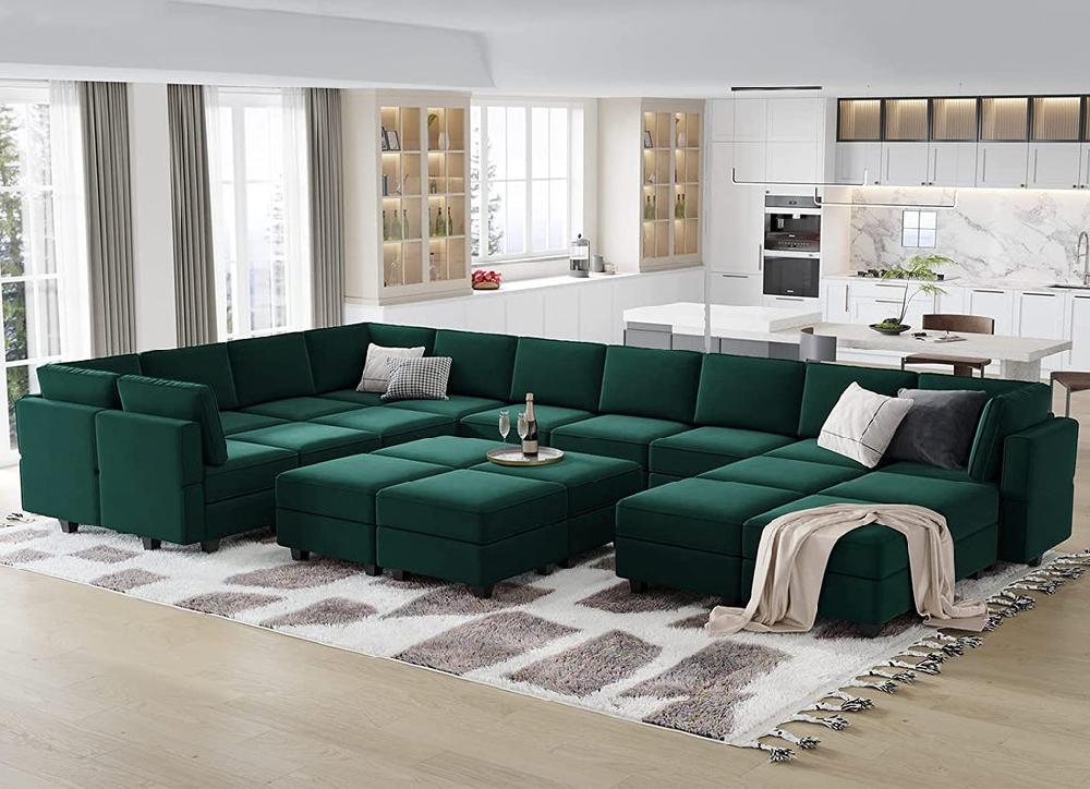 Lixra Luxurious Velvet Fabric Sectional Sofa