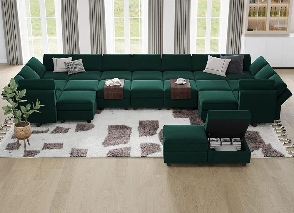 Lixra Luxurious Velvet Fabric Sectional Sofa