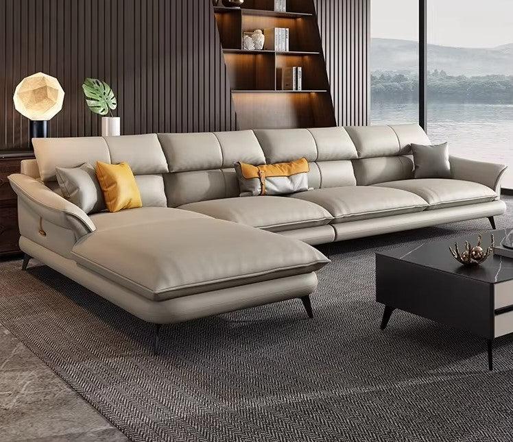 Lixra Luxury Convertible Leather Sectional Sofa