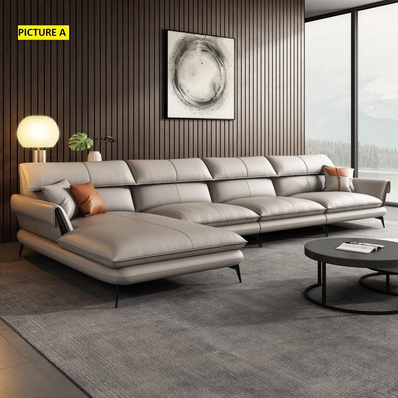 Lixra Luxury Convertible Leather Sectional Sofa