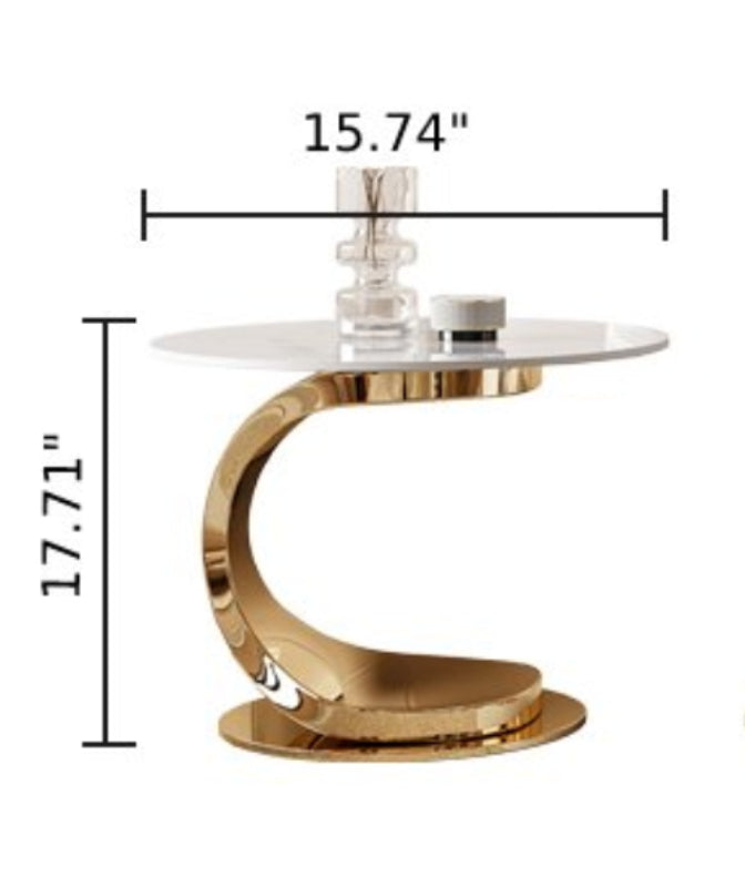 Lixra Luxury Curved Metal Side Table