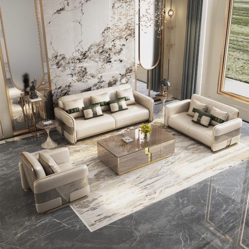 Lixra Luxury Design Leather Upholstery Sofa Set