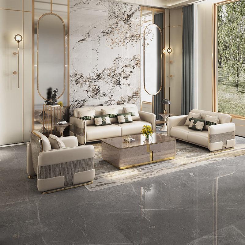 Lixra Luxury Design Leather Upholstery Sofa Set