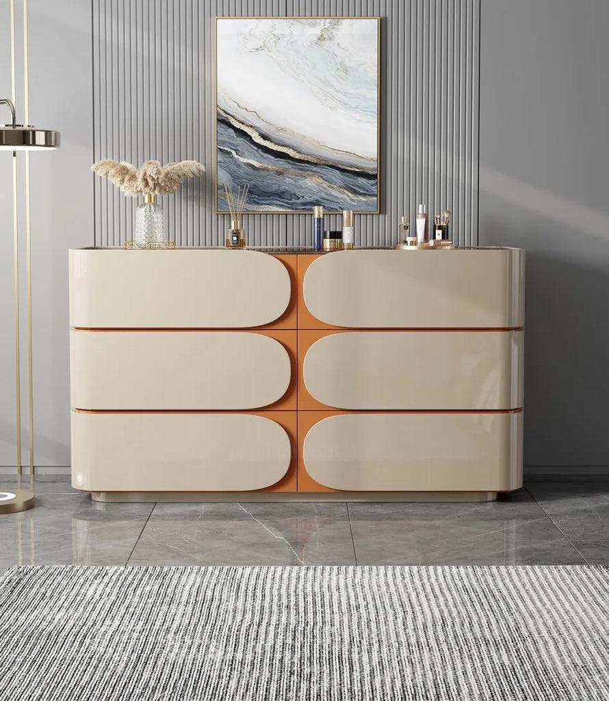 Lixra Luxury Dresser And Chest With Glass Top
