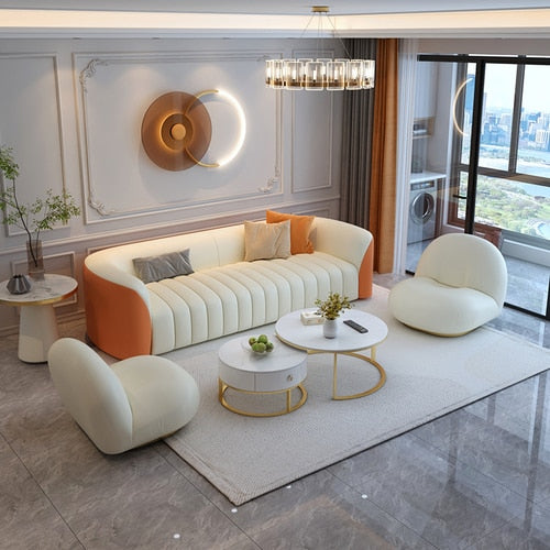 Lixra Luxury Leather Living Room Sofa Set