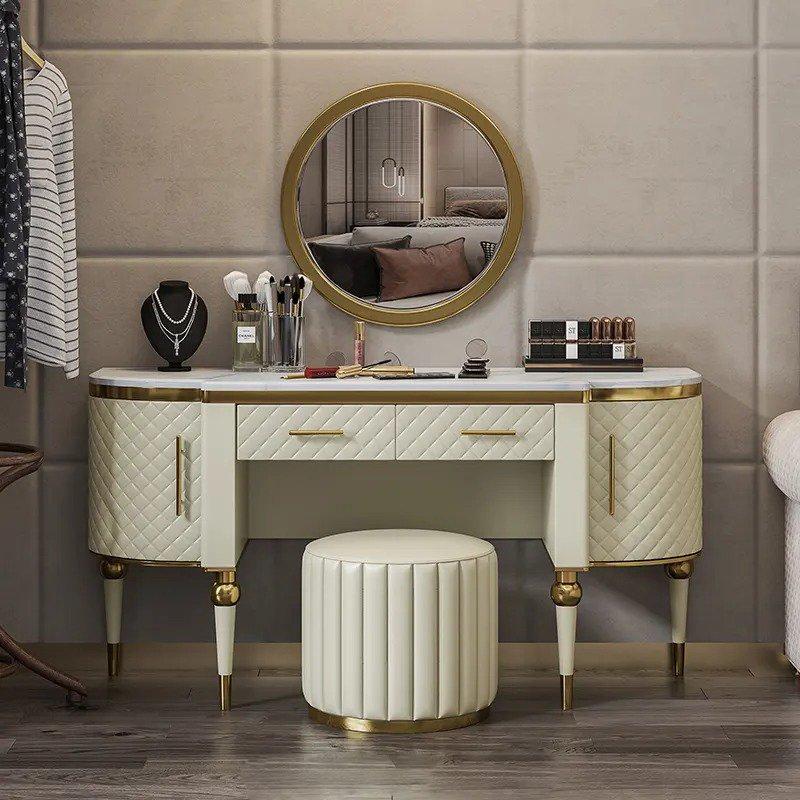 Lixra Luxury Marble-Top Dresser Cabinet