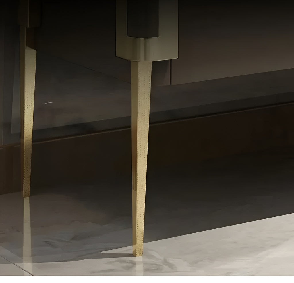 Lixra Luxury Marble-Top Nordic Wooden Buffet Table