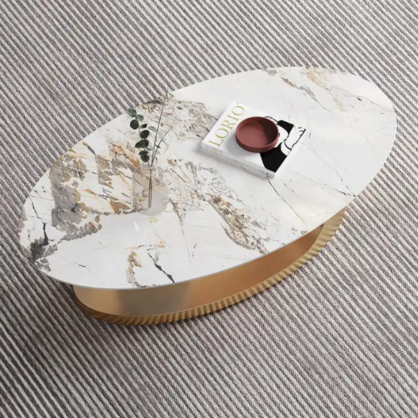 Lixra Luxury Modern Oval Coffee Table