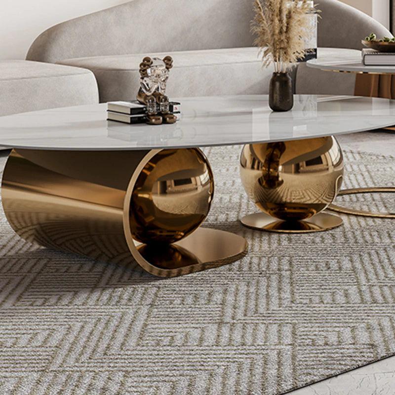 Lixra Luxury Oval Slate Coffee Table