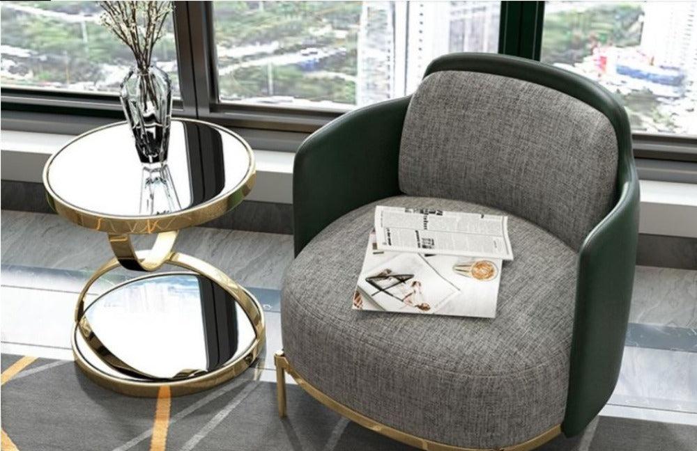 Lixra Luxury Round Black Glass Side Table