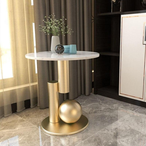 lixra Luxury Round Marble Side Table