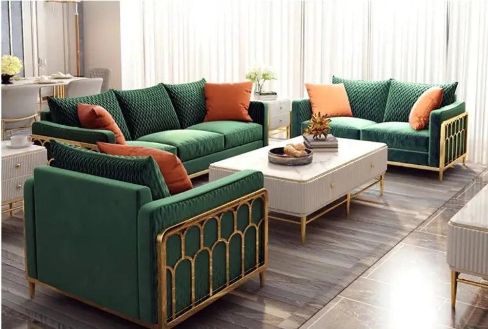 Lixra Magnificence Fabric Living Room Sofa-Set