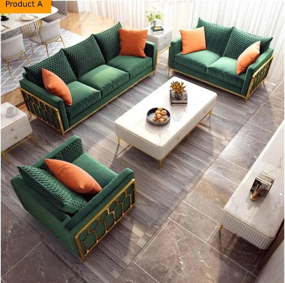 Lixra Magnificence Fabric Living Room Sofa-Set