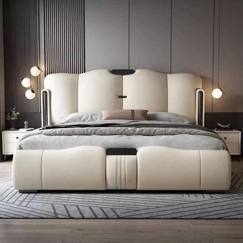 Lixra Magnolious Design Modern Leather Bed