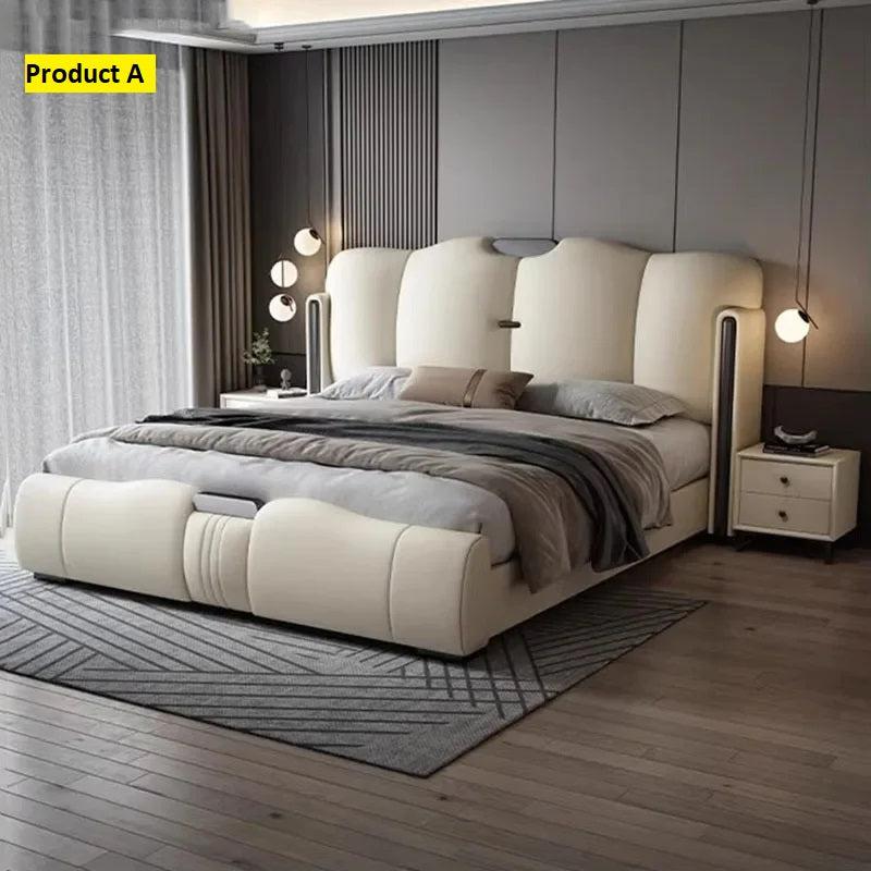 Lixra Magnolious Design Modern Leather Bed
