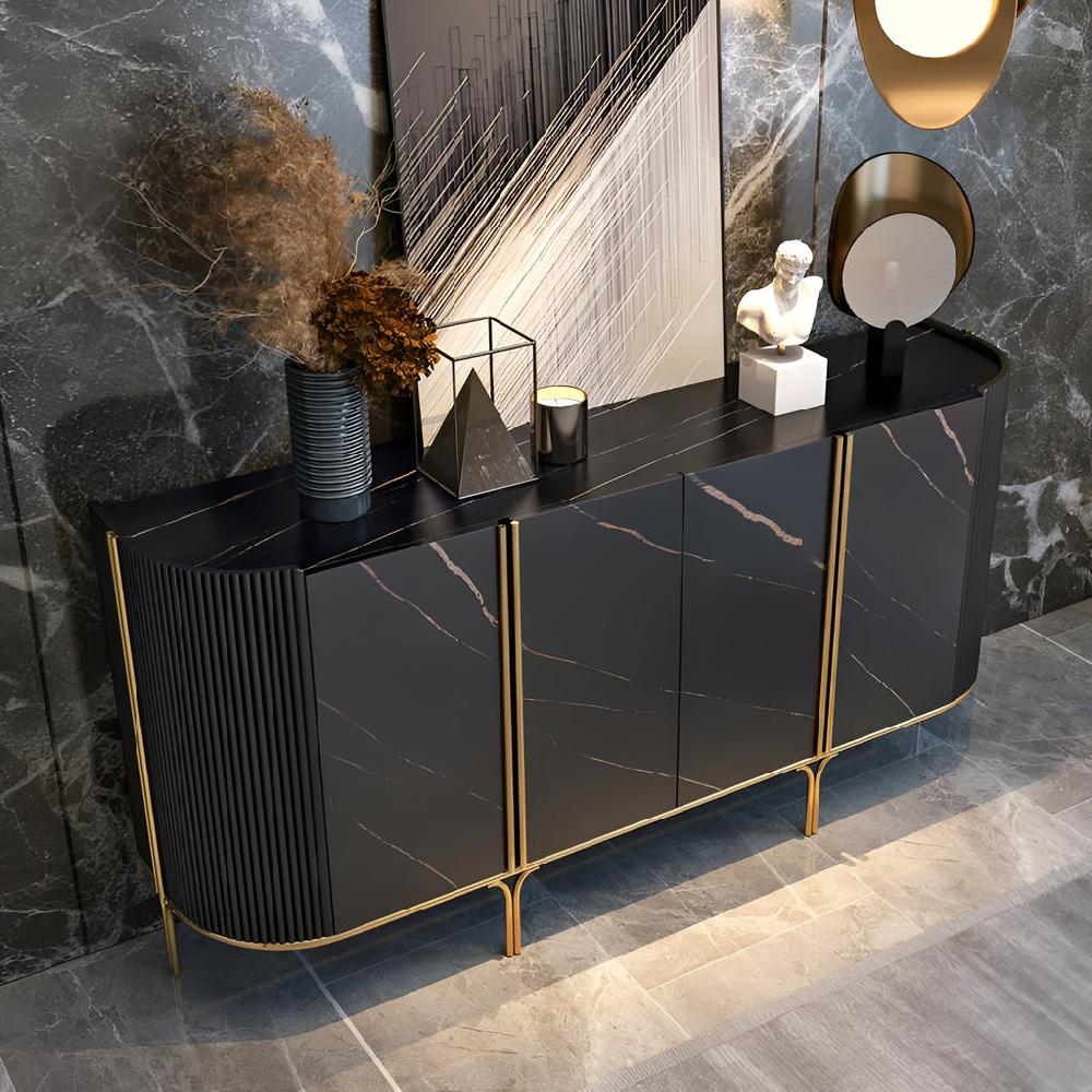 Lixra Marble Delectable Wooden Modern Buffet Table