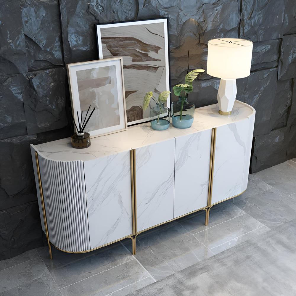 Lixra Marble Delectable Wooden Modern Buffet Table