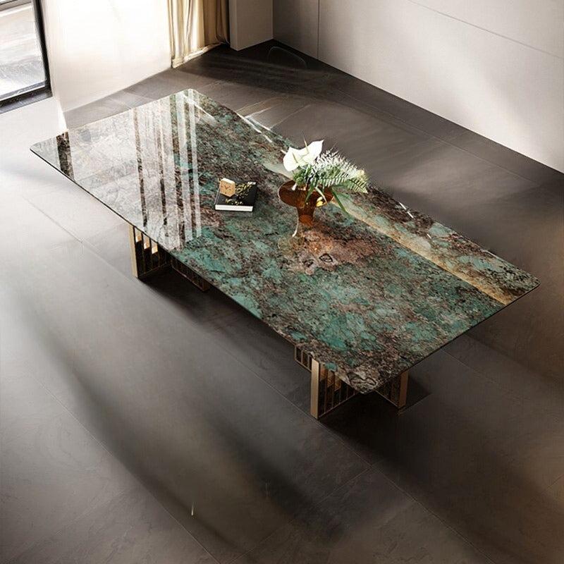 Lixra Marble Dining Table With Golden Legs