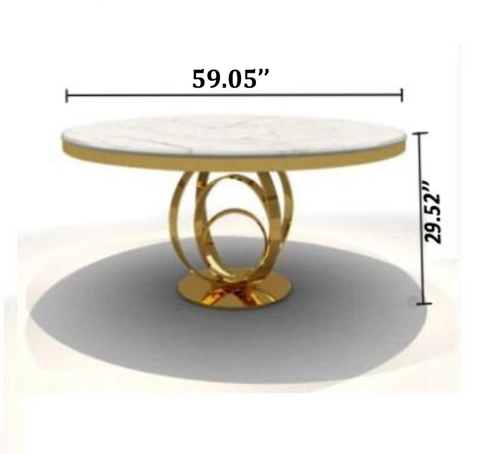 Lixra Marble Round Shaped Dining Table