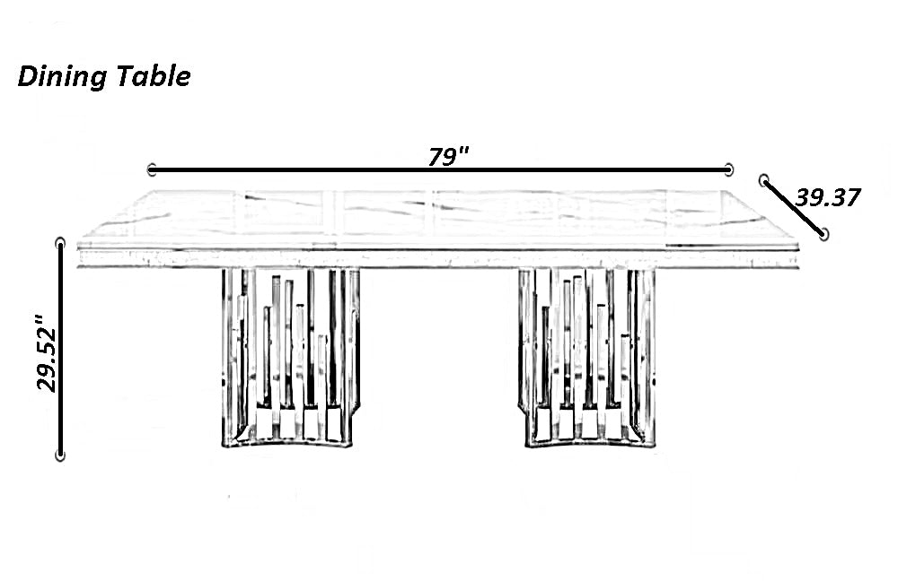 Lixra Marble Tabletop Modern Dining Table