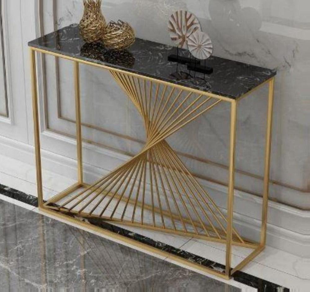 Lixra Marble Top Accent Table With Metal Structure