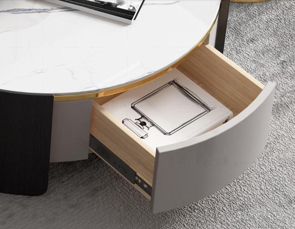Lixra Marble Top Coffee Table With Storage