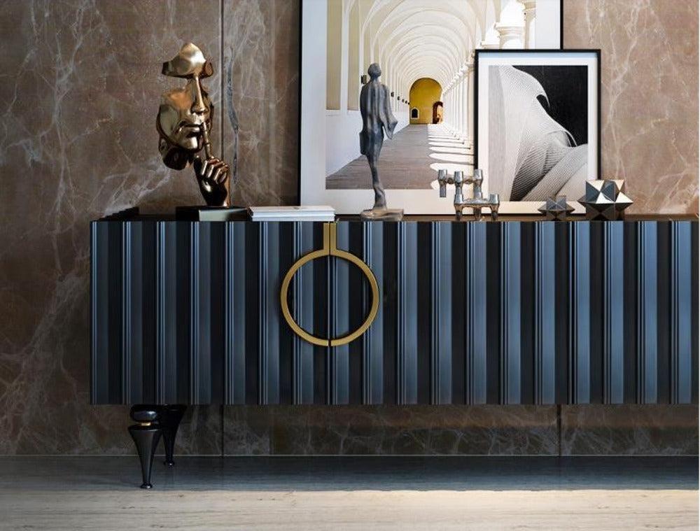 Lixra Marble Top Light Luxurious Wooden TV Stand