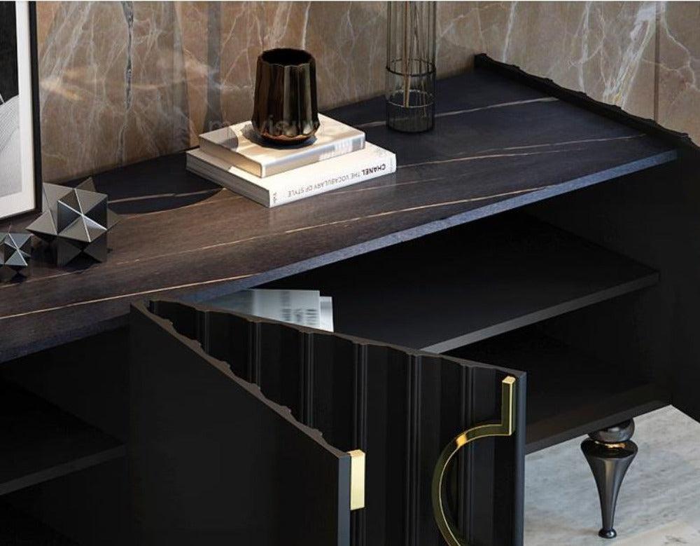 Lixra Marble Top Light Luxurious Wooden TV Stand