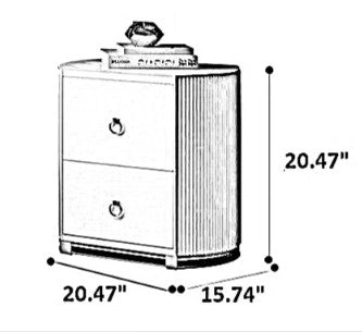 Lixra Marble Top Minimalistic Set Of 2 Night Stand
