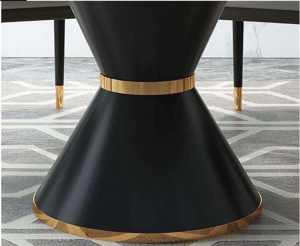 Lixra Marble Top Round Dining Table Set