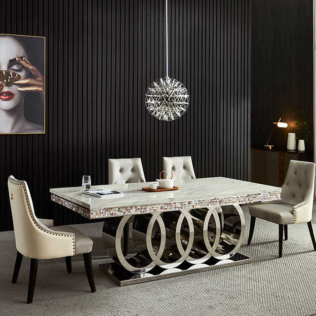 Lixra Marvelous Modern Marble Dining Table Set