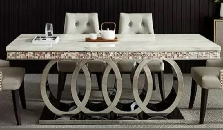 Lixra Marvelous Modern Marble Dining Table Set