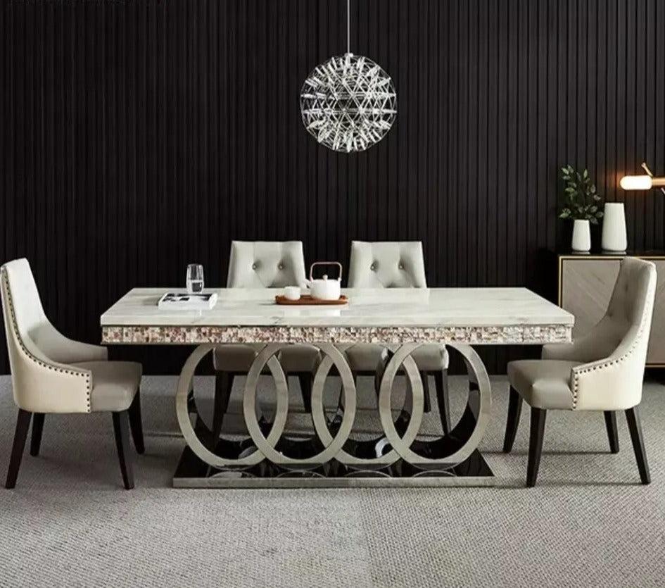 lixra Marvelous Modern Marble Dining Table Set
