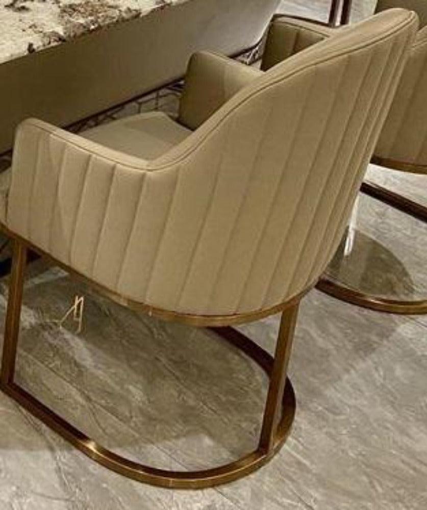 lixra Matte Finish Marble Top Dining Table Set