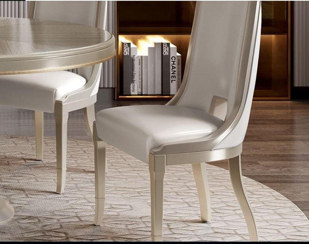 Lixra Matte Round Wooden Dining Table Set