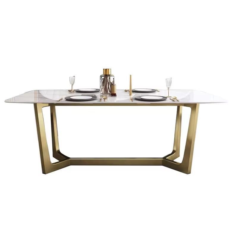 Lixra Metal Framed Marble Dining Table