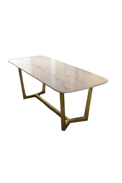 lixra Metal Framed Marble Dining Table