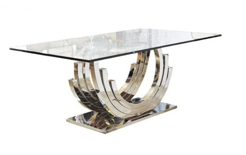 Lixra Metallic C-Form Modern Dining Table
