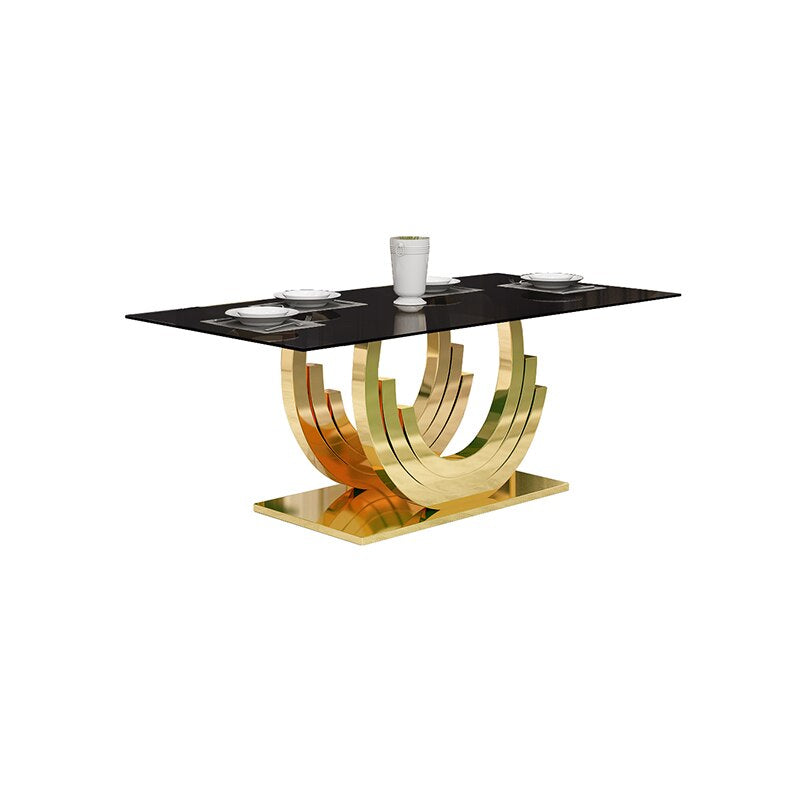 lixra Metallic C-Form Modern Dining Table