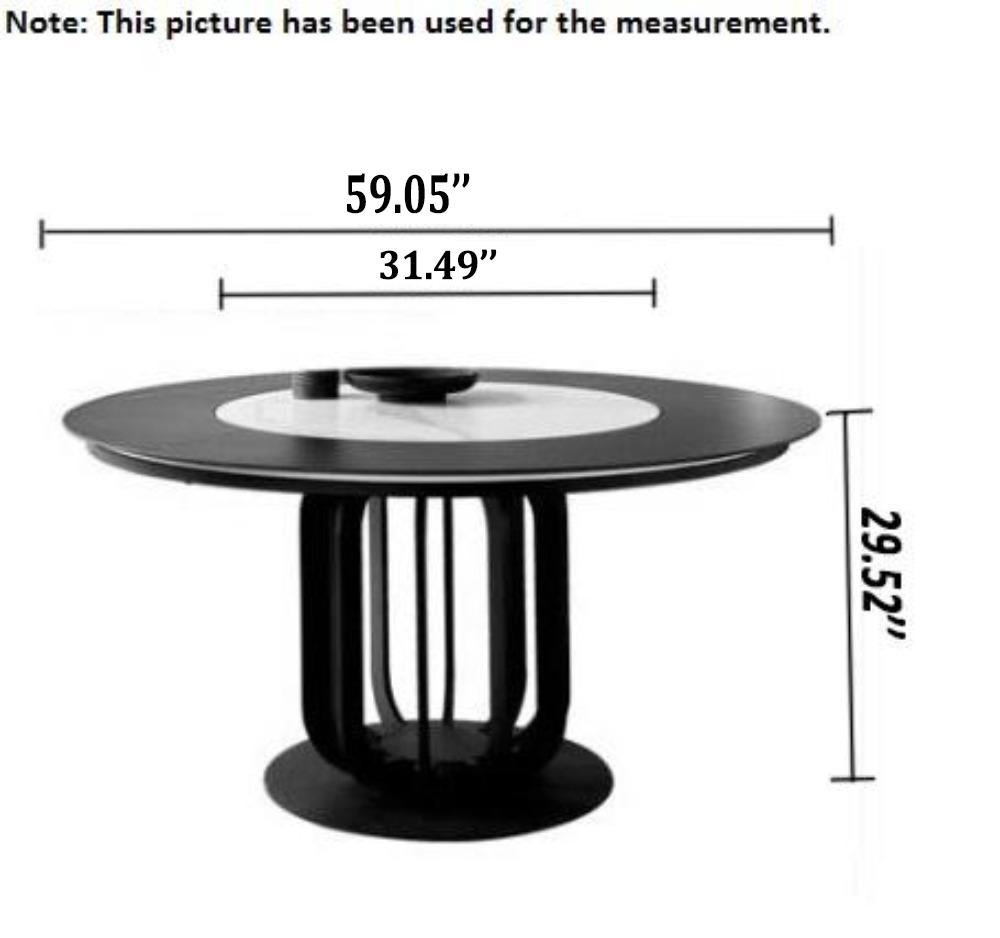 Lixra Metallic Finish Marble Dining Table Set