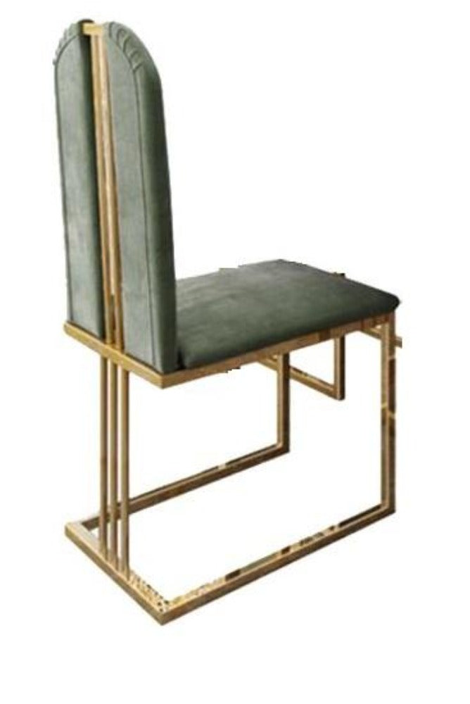 Lixra Metallic Finish Marble-Top Dining Table Set