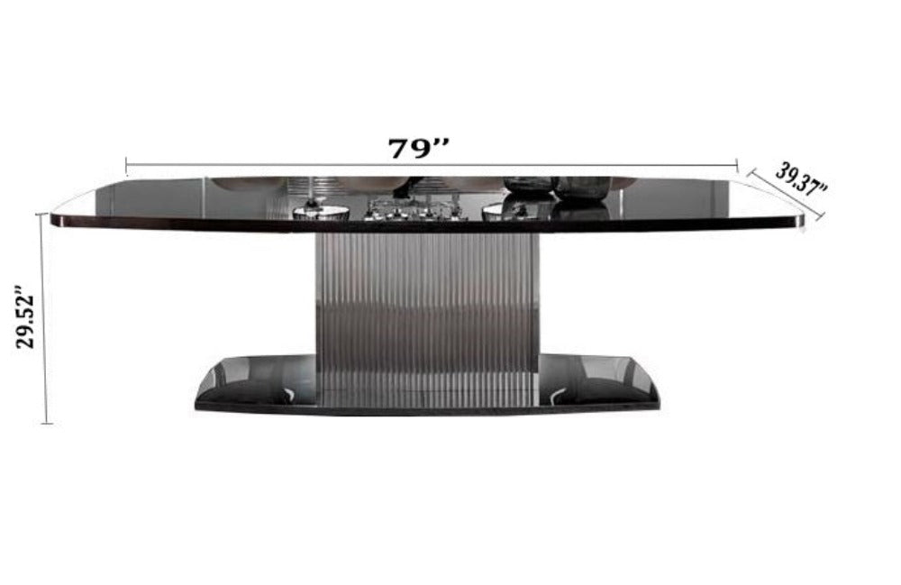 Lixra Metallic Glossy Modern Dining Table