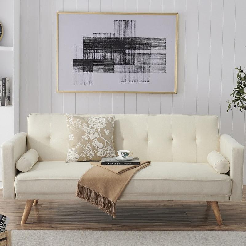 Lixra Mid-Century Convertible Tufted Fabric Sofa