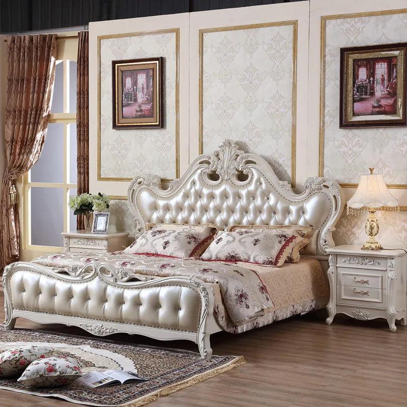 Lixra Milan European Style Wooden Leather Bed